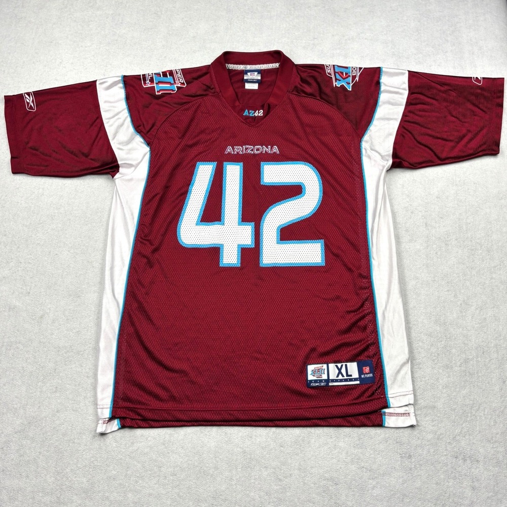 Reebok Jersey Mens XL Red Super Bowl XLII 42 Arizona 2008 Football Mesh Y2K NFL